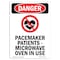 Signmission OSHA Danger Sign, Pacemaker Patients, 10in X 7in Rigid Plastic, 7" W, 10" L, Portrait OS-DS-P-710-V-1519 - alternate 1
